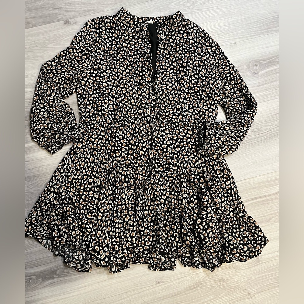 Kori Black‎ and Brown Animal Print Top